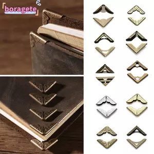 BORAGETE 4 Cuốn Sách Bảo Vệ Góc Thủ Công Bìa Menu Retro Sổ Lưu Niệm Phụ Kiện