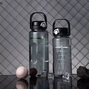 NS 1.5 / 2 Lít Thể Thao Ống Hút Nước Có Cân Thời Gian Nhựa Mùa Hè Nước Lạnh Cốc Nước Dung Tích Lớn Di Động Chai Du Lịch NS