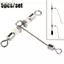 EDIWANY 5 Cái / lốc 3 Chiều Đầu Nối cross line Trident Wivels Mang Đồng Thùng Xoay Xoay Với