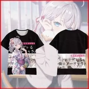 SY3 Alya Đôi Khi Giấu Cảm Giác Của Cô Bằng Nga Masachika Kuze Cosplay Vải 3D Mùa Hè Áo Thun Anime Tay Ngắn