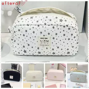 Túi đựng bút AFTEROF, Bút chì màu trơn dung tích lớn, Túi đựng mỹ phẩm Canvas Stars Kitten dành cho học sinh