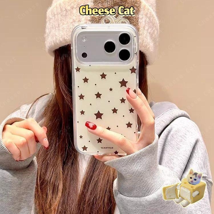 ins Ốp điện thoại hình ngôi sao chấm bi cho iPhone 14 13 12 11 15 16 17 Pro Max 17 Air Xs XR 7Plus