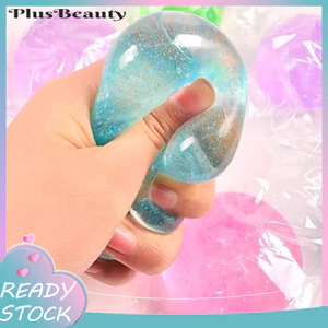 < Pluscloth > 4 Đồ chơi giảm căng thẳng trong suốt Bột lấp lánh Bánh bao Bóp Fidget Đồ chơi cầm tay bột tăng chậm cho trẻ em và người lớn Đồ chơi thư giãn tay
