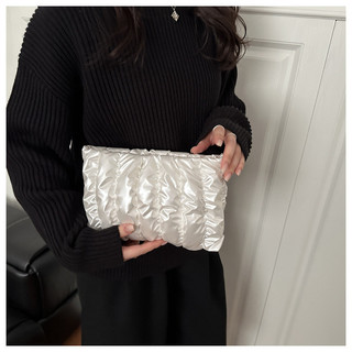 Túi trang điểm cotton dung tích lớn đơn giản thời trang satin mới