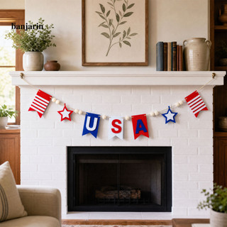 Banjarin Yêu Nước 4th of July Biểu Ngữ Vòng Hoa Đỏ Trắng Xanh Treo Bunting Cho Ngày Độc Lập Ngày Tưởng Niệm Ngày Lễ Kỷ Niệm Trang Trí Tiệc Hoa Kỳ Lễ Kỷ Niệm Tiếp Liệu Treo Biểu Ngữ