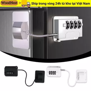 Khóa an toàn cho bé WOODNEST, Khóa mã hóa cửa tủ lạnh tay chống kẹp, Khóa tủ có thể điều chỉnh bảo vệ trẻ em đa chức năng cho gia đình
