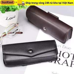 Hộp đựng kính SUNKISSD Thắt lưng hào phóng Hộp đựng da có thể đeo được