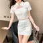 Váy liền quần ngắn tay hai mảnh kiểu Pháp Bộ đồ thường ngày dành cho nữ mùa hè