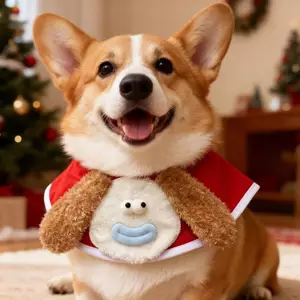 Phong Cách Mới Giáng Sinh Nước Bọt Khăn Ngày Lễ Túi Tròn Nhỏ Vừa Lớn Chó Samoyed Vàng Retriever Yếm