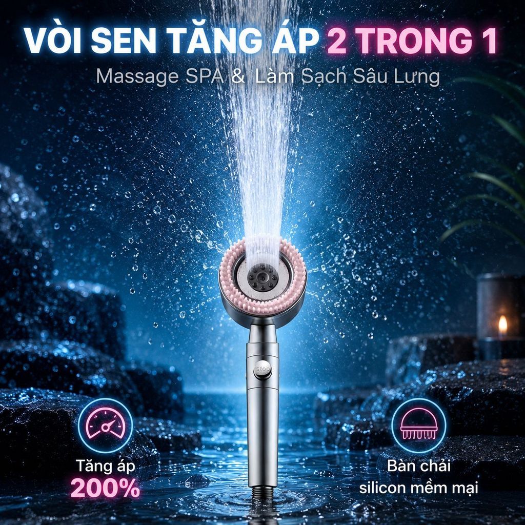 🔥 Hệ thống lọc nước 5 tốc độ - Vòi sen chăm sóc da áp lực cao | Vòi sen cầm tay lọc nước - Vòi sen cao cấp | Vòi sen