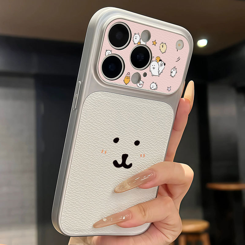 Ốp lưng iPhone Họa tiết da mạ họa tiết Chiikawa iPhone 17 16 15 14 13 12 11 Pro Max Plus Max