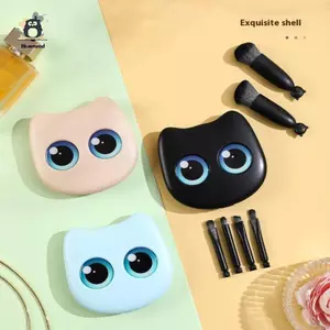 Bộ 6 Bàn Chải Trang Điểm Du Lịch Mini Có Gương Hộp Bảo Quản Mèo Bộ Cọ Trang Điểm Du Lịch Bột Mỹ Phẩm Bàn Chải Trộn Blush Mới
