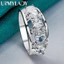 URMYLADY Bạc 925 Hình Bầu Dục Zircon 7-10 # Nhẫn Nữ Tiệc Cưới Thời Trang Quyến Rũ Trang Sức