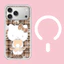 Sọc Từ Tính Gấu Nhỏ Hoạt Hình Mèo Cứng Ốp Lưng Điện Thoại iPhone 17 Pro 16 Pro Max 15 14 Mờ Mờ Mờ Bảo Vệ Vỏ