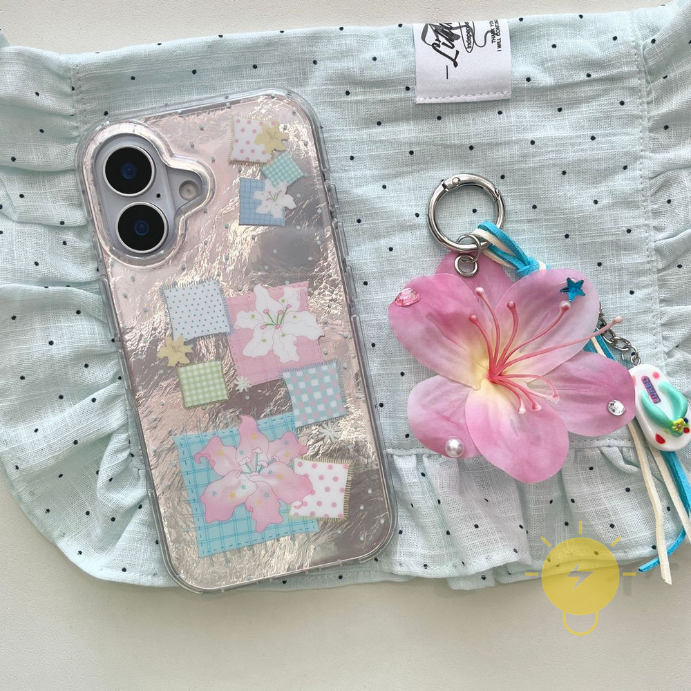 Phone Case For iPhone 17 Pro Max 16 15 14 13 TPU Chain Lily Aesthetic Korean Cute