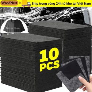 WOODNEST 1 / 10 Tờ Phục Hồi Quần Áo Màu Đen, Chống Phai Màu Dễ Sử Dụng Quần Áo Làm Đen Phim, Giặt Đa Năng Giấy Nhuộm Màu Đen Cho Máy Giặt Quần Áo Đen Làm Sáng