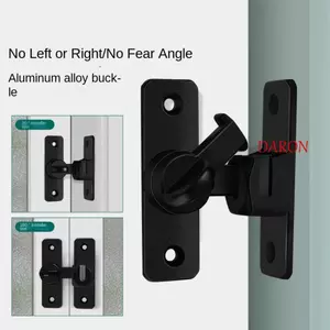 Bắt cửa trượt DARON, Khóa cửa chắc chắn an toàn, Hợp kim nhôm đa năng Chống trộm 90 / 180 độ Bu lông cửa Cam xi lanh