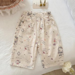 Áo Vest ngôi sao màu hồng mùa hè cho bé gái + Quần Graffiti cho mèo Áo không tay màu hồng + Quần thường ngày dễ thương Bộ đồ hai mảnh