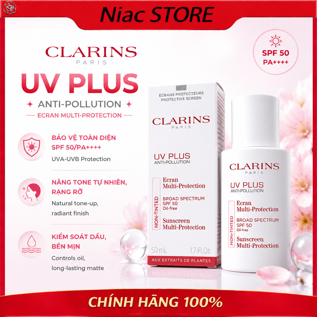 [Chính Hãng] Clarins UV PLUS Duo SPF50/PA++++ | Kem Chống Nắng Travel Exclusive, Bảo Vệ Da, Dưỡng Ẩm