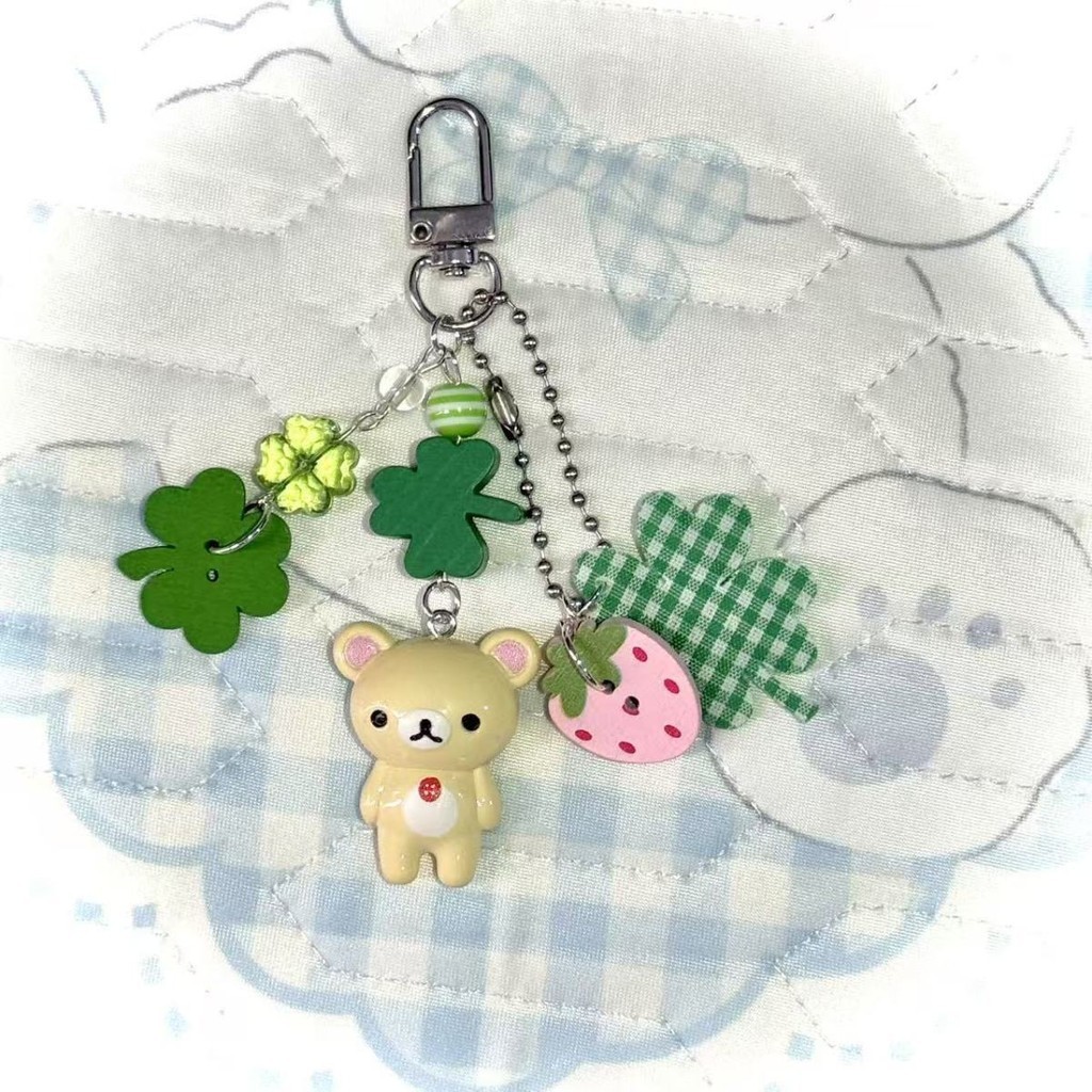Cỏ Bốn Lá Rilakkuma Nhật Bản Cổ đại Dễ Thương Thiên Niên Kỷ Mặt Dây Chuyền Mặt Dây Chuyền Ccd Móc Khóa Quà Tặng