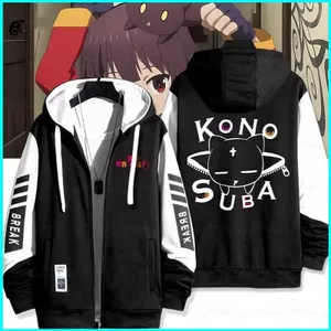 SY3 KonoSuba Thần Phước Lành Trên Thế Giới Tuyệt Vời anime Dây Kéo Áo Khoác Áo Unisex Top YS3