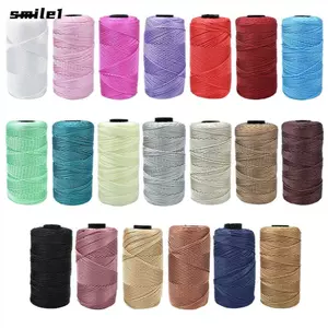 Sợi lụa bông băng SMILE, Sợi móc 1,5mm 200m, Thủ công trang trí màu móc ren dây túi giày