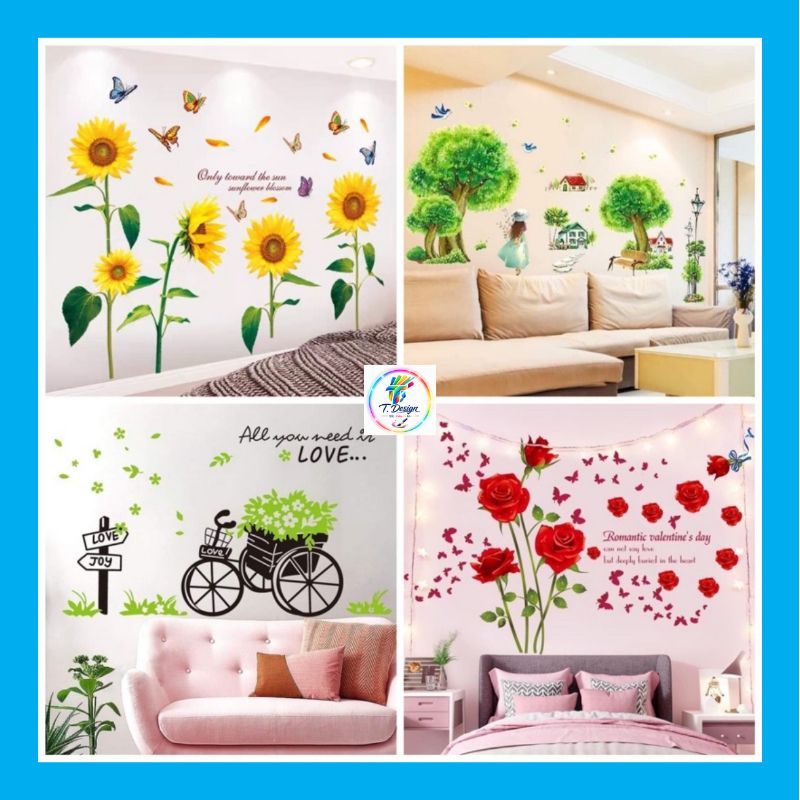 "Decal dán tường trang trí phòng khách và phòng ngủ - mẫu mã đa dạng, sáng tạo"