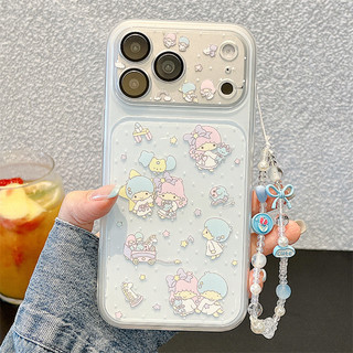 Hoạt Hình Song Tử + Vòng Tay Cho iphone17promax 16promax 15promax 15pro iphone15 14promax Vỏ TPU iphone mới chống bụi