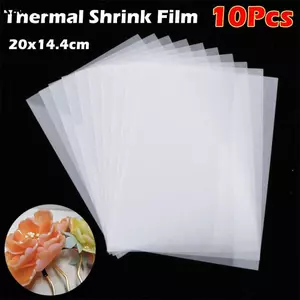 KANGN 3 / 5 / 10 Cái Phim co nhiệt, Tấm nhựa co mờ mờ, Giấy phim nghệ thuật thu nhỏ DIY cho đồ dùng thủ công Làm tiệc trang trí