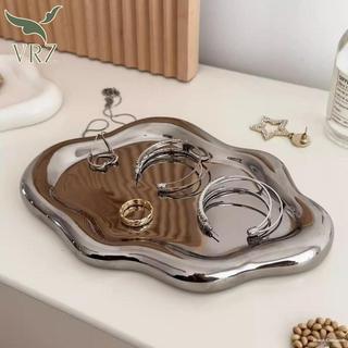 VRZ Đơn Giản Trang Sức Khay Bảo Quản Sáng Tạo Hình Đám Mây Mạ Điện Bông Tai Trang Sức Vòng Màn Hình Đĩa Để Bàn Cho Nữ HOT