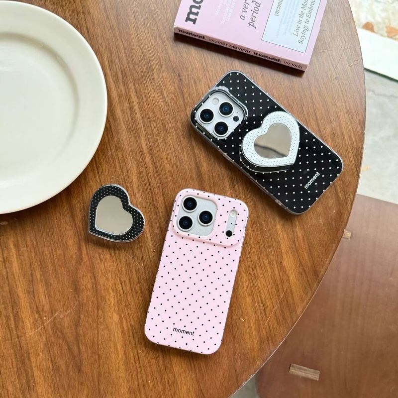 Giá đỡ gương chấm bi Niche ins Apple171615Ốp điện thoại iPhone14promax Soft Case 8P Chống sốc