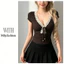 Milyfashion Pure Desire Cổ Chữ V Ren Khâu Màu Sắc Tương Phản Phối Ren Áo Thun Retro Mỏng Hơn Nhìn Ngắn Top Bé tee Ba Lê Phong Cách BQLM