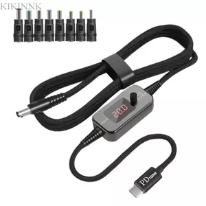 KIKIN Thông Minh PD100W Cáp Sạc 5V Đến 20V Điện Áp Tự Động Công Tắc DC5521 Phích Cắm