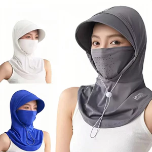 UPF50 + Chống Nắng Full Face Ice Silk Làm Mát Cổ Mũ Che Nắng Khối UV Thoáng Khí Mũ Che