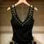Thâm Quyến Nam Nữ Pháp Cổ Chữ V Thiết Kế Phù Hợp Với Áo Vest Sling Hot Girl Phong Cách Đen Top 5.26