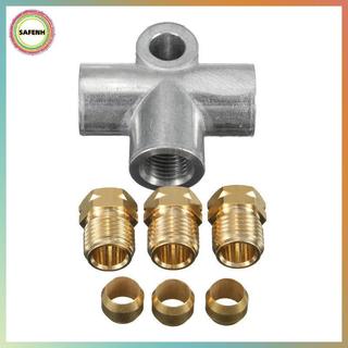 Đầu nối phanh 3 chiều SAFENH, Miếng chữ T hợp kim kẽm với đai ốc M8 / M10 cho ống phanh ô tô VN