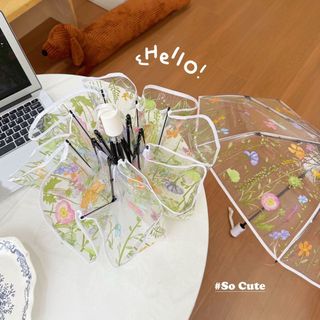 Mori Series Hoa Tươi Ô Trong Suốt Dày Gấp Hướng Dẫn Sử Dụng Tự Động Tay Cầm Dài Ô Hình Ảnh Giá Trị Cao Dụng Cụ Tiện Dụng DE8F