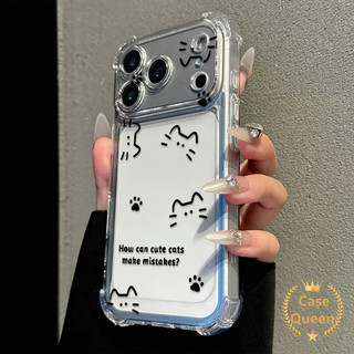 Tương thích cho iPhone 17 14 15 16 13 12 11 Pro Max XS Max X 14 15 Pro XR Air 14 Plus Thời Trang Đơn Giản Mèo Chống Rơi Bốn Góc Trong Suốt