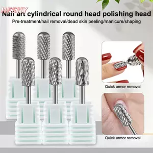 HFSHY Vonfram Mũi Khoan Móng Tay 1 Đầu Tròn Bền Để Loại Bỏ Acrylic Gel Thích Hợp Cho Salon Làm Móng Chân VN