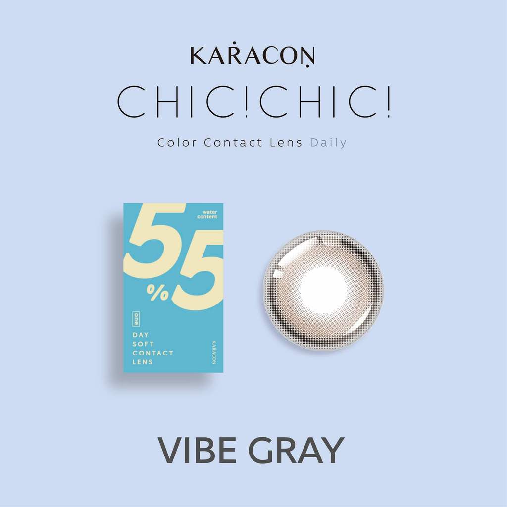 [Lens 1 Ngày] - Lens Màu Tự Nhiên KARACON CHIC CHIC - #17 Vibe Gray (2 Chiếc)