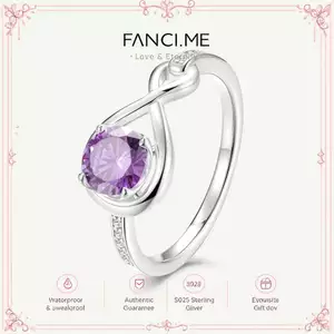 Nhẫn hứa hẹn ôm vô hạn FANCIME bằng thạch anh tím