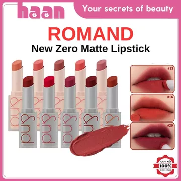 Son Thỏi Lì Romand New Zero Matte Lipstick Lên Màu Chuẩn, Mịn Môi Full Màu