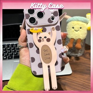 Giá đỡ hình mèo 3D phong cách Instagram, tương thích với vỏ điện thoại iPhone 17 16 15 14 13 12 11 Pro Max Chống va đập