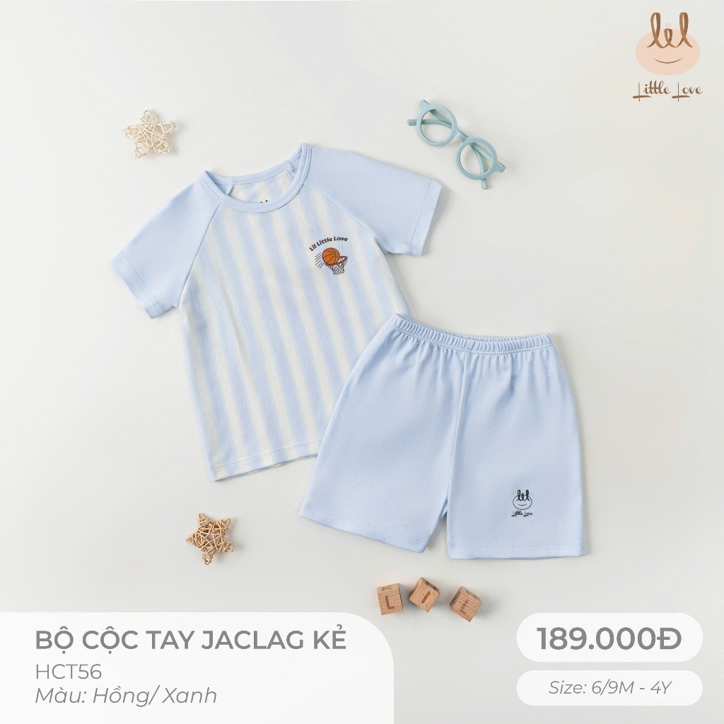 BỘ CỘC TAY JACLAG KẺ LIL [ SIÊU MỀM, MÁT, MỊN CO DÃN VÀ THẤM HÚT TỐT] SZ 6/9M - 4Y (HCT56)