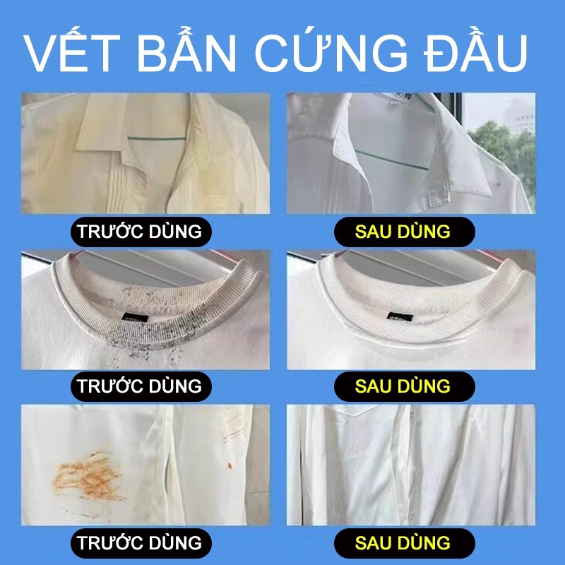 bột tẩy vải trắng bị xỉn màu, làm sạch vết ố vàng quần áo, mốc quần áo,  Đánh bay ố vàng trên vải trắng