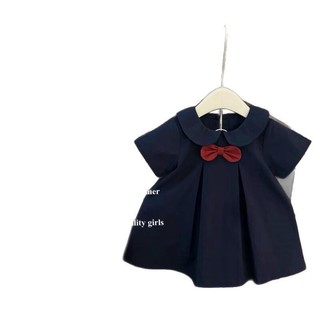 Phong Cách Nhật Bản Preppy Phong Cách Bé Gái jk Nơ Dễ Thương Đồng Phục Tay Ngắn Công Chúa Váy Cô Gái Búp Bê Cổ Đầm