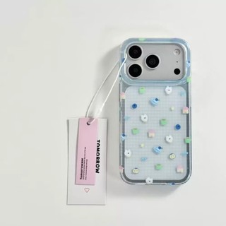 Thích hợp cho iPhone17promax16 Vỏ điện thoại 15 Vỏ kẻ sọc màu trong suốt bóng việt quất Tây Cao nguyên khung