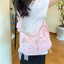 GC2 Túi đeo dưới cánh tay đơn giản kẻ sọc đơn giản Hello Kitty vải nhẹ đi lại nách túi CG2