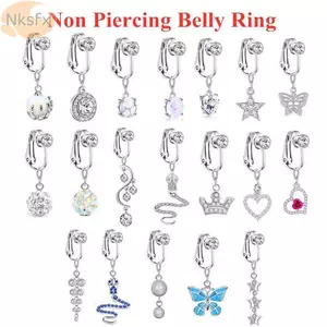 NKSFX Rốn Nhẫn Nữ Đi Biển Phụ Kiện Không Xuyên Kẹp Trên Bông Tai Sụn Kẹp Giả Bụng Xuyên