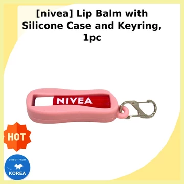 [nivea] Son dưỡng môi có vỏ silicon và móc khóa, 1 cái/ Son dưỡng môi Hàn Quốc/ Vỏ silicon/ Xác thực của K-Seoul Pick